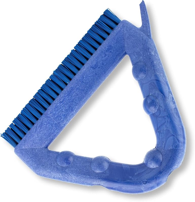 Cepillo plástico lechada triángulo con raspador 9x7x7" azul