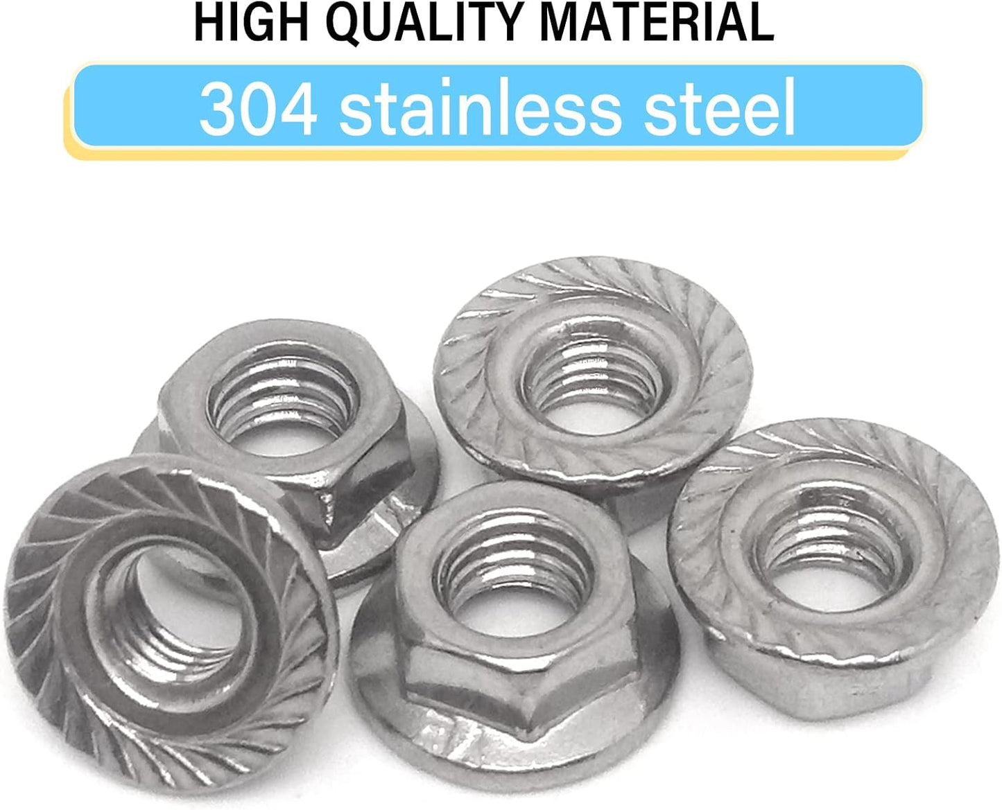 10 Tuercas Brida Acero Inox M5x0.315