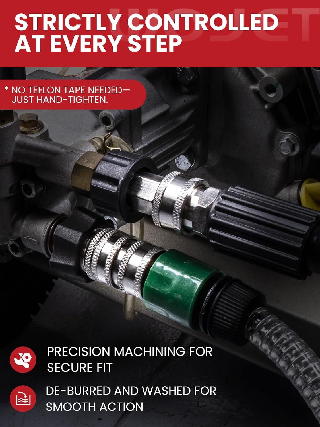 Kit adaptadores conexión rápida M22 a 3/8 lavadora presión