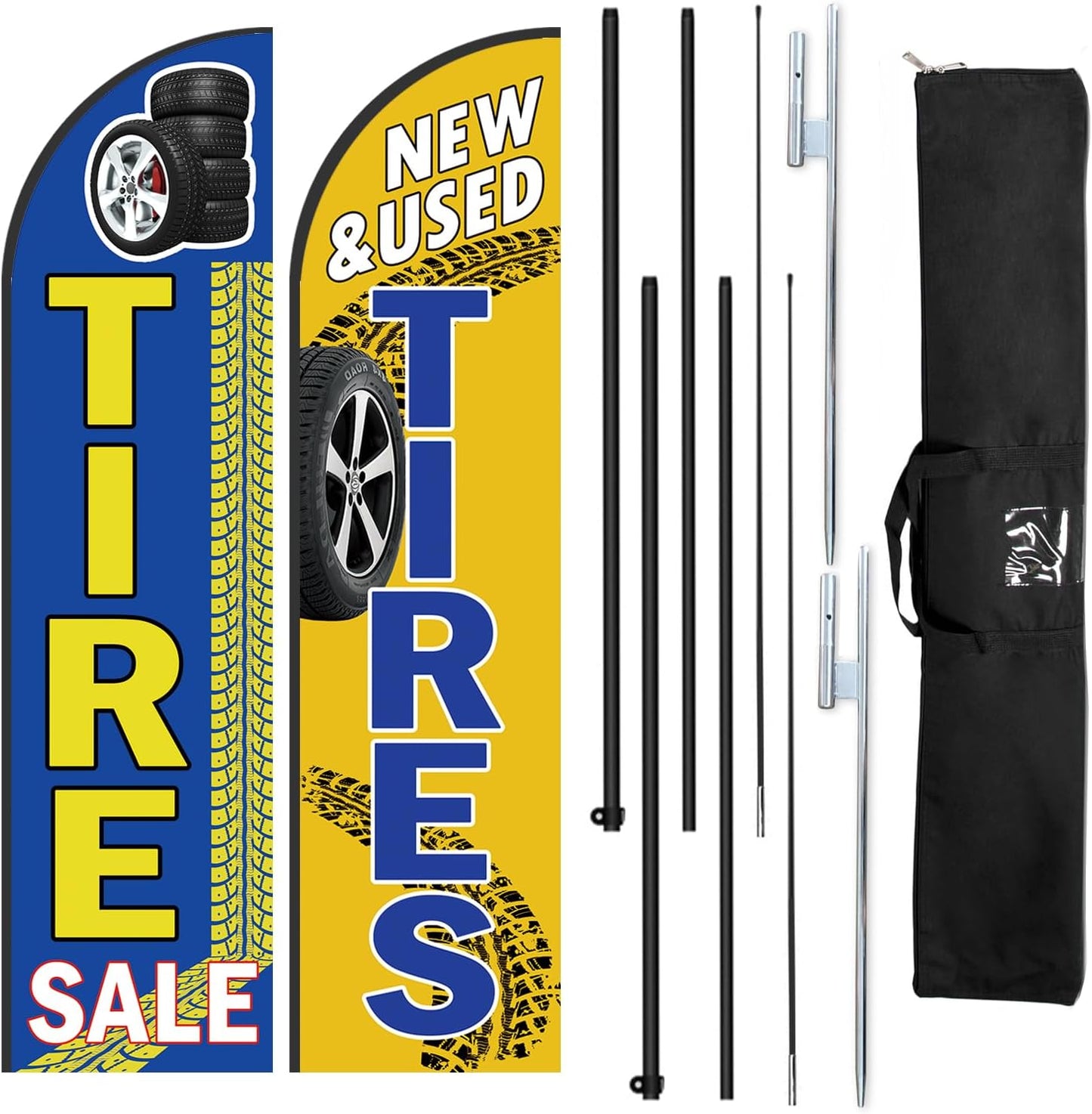 Kit banderas neumáticos 8x12ft pico tierra azul