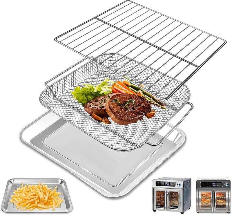 Set 3 pzas freidora aire acero alimenticio Emeril Lagasse