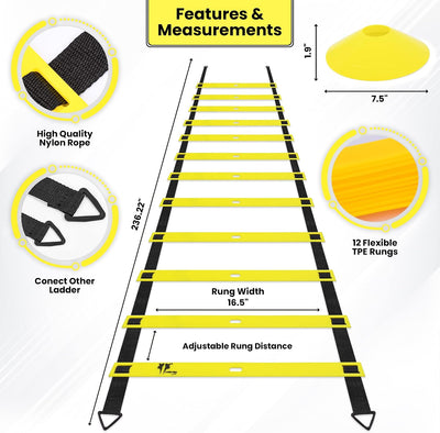 Escalera Agilidad 20ft para Deporte Entrenamiento Velocidad