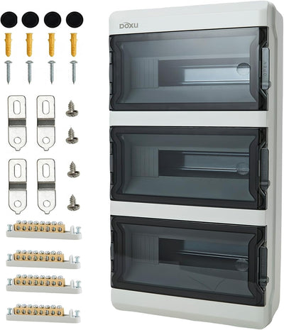 Caja distribución impermeable IP66 material PC riel DIN cobre H54