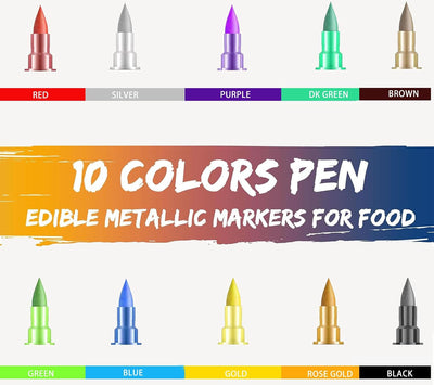Marcadores metálicos para galletas 10 colores