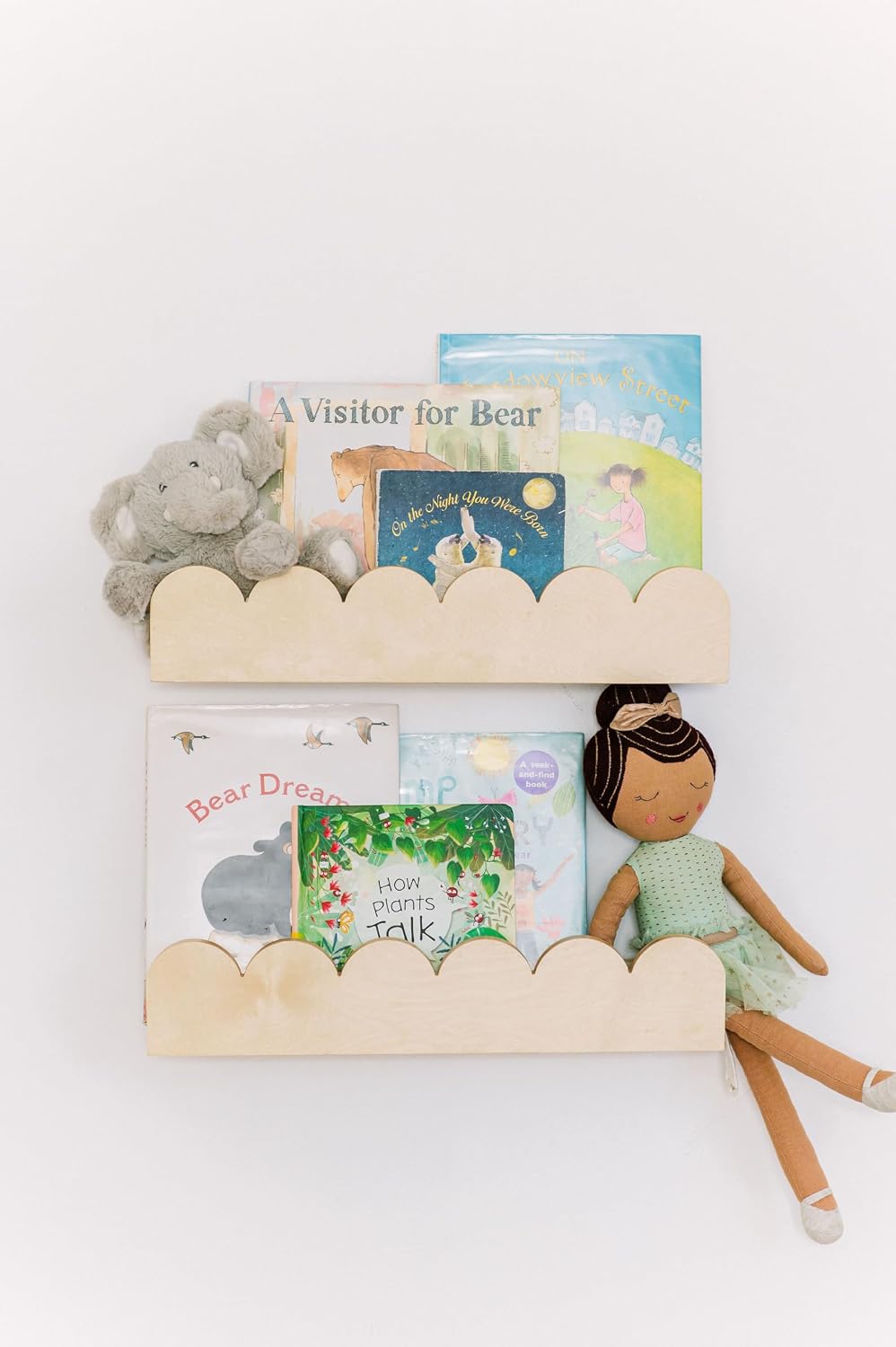 Estantes flotantes para libros Montessori de madera set 2