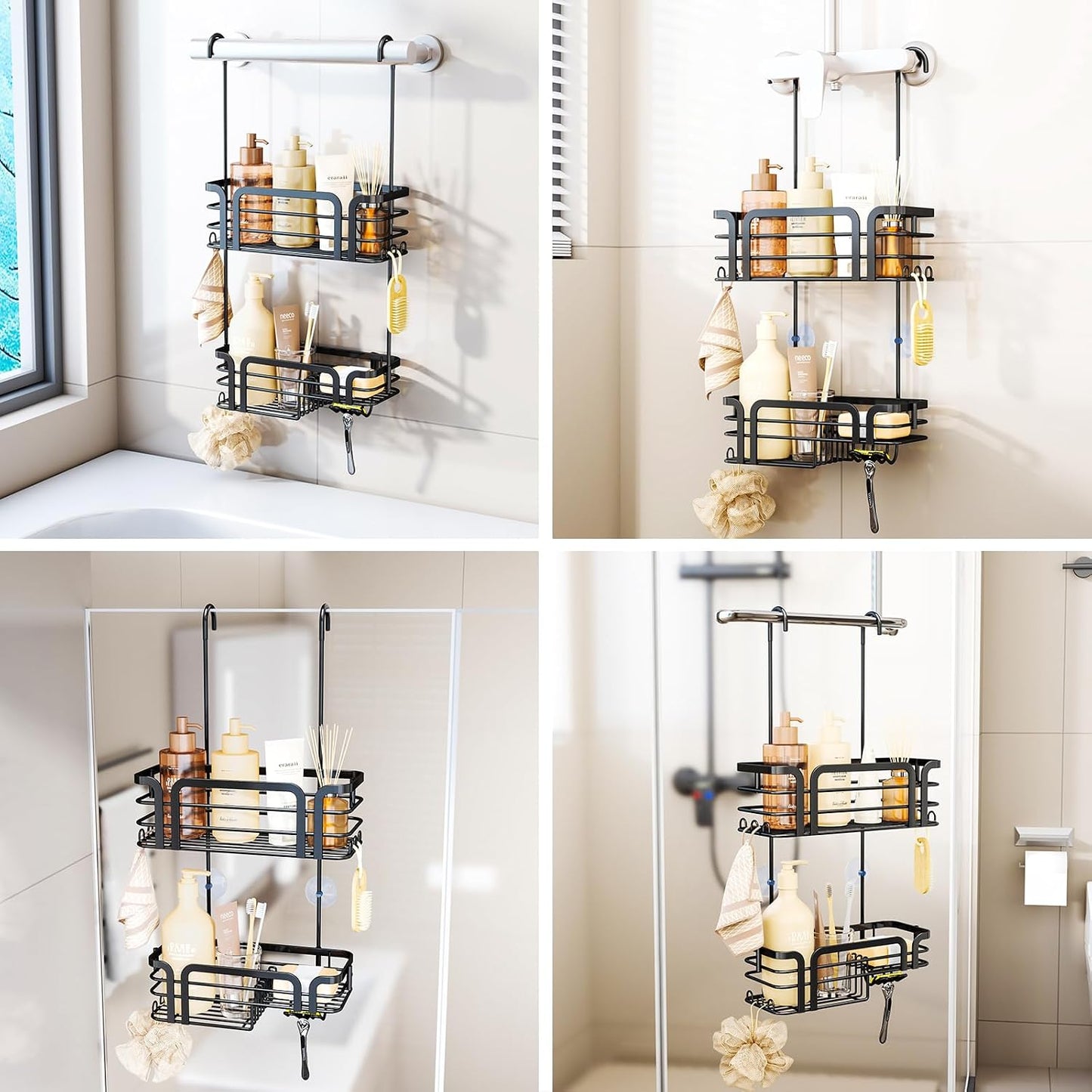Organiz. ducha colgante acero inox 11 ganchos