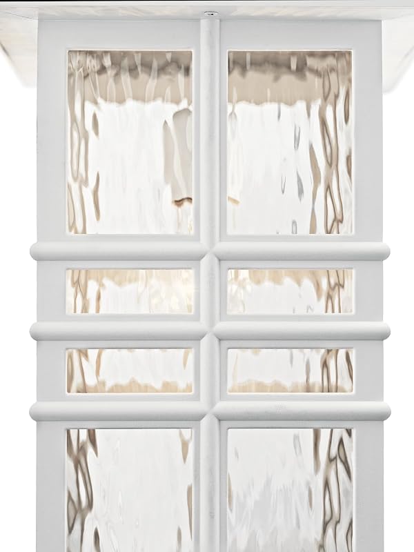Lámpara pared exterior cuadrada 14.25" blanco 1 luz vidrio