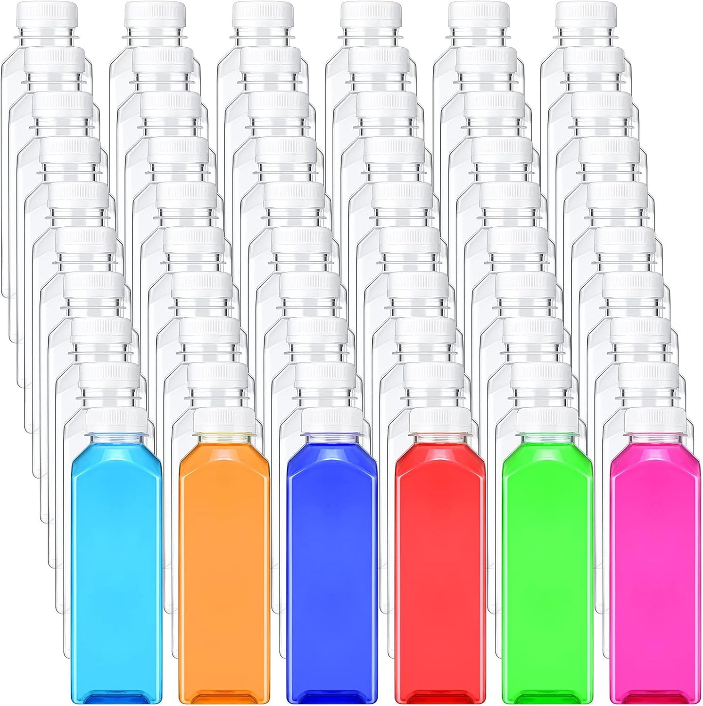 200 Botellas PET Vacías 16oz con Tapas Reutilizables