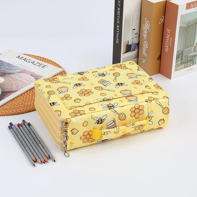 Estuche lápices colores 200 ranuras con correa y patrón