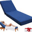 Cojín tumbona exterior 80x26pulg impermeable azul