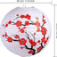 6 Faroles Papel Flor Cerezo Rojo 11.8x11pulg