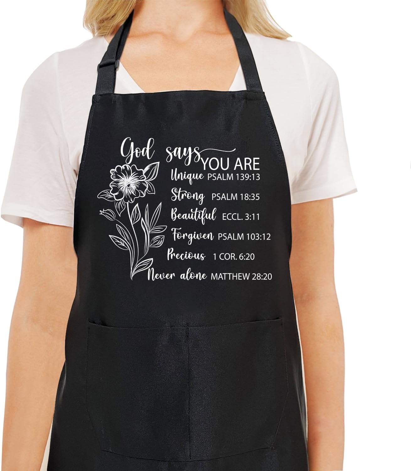 Delantal Chef Negro Ajustable con Bolsillos