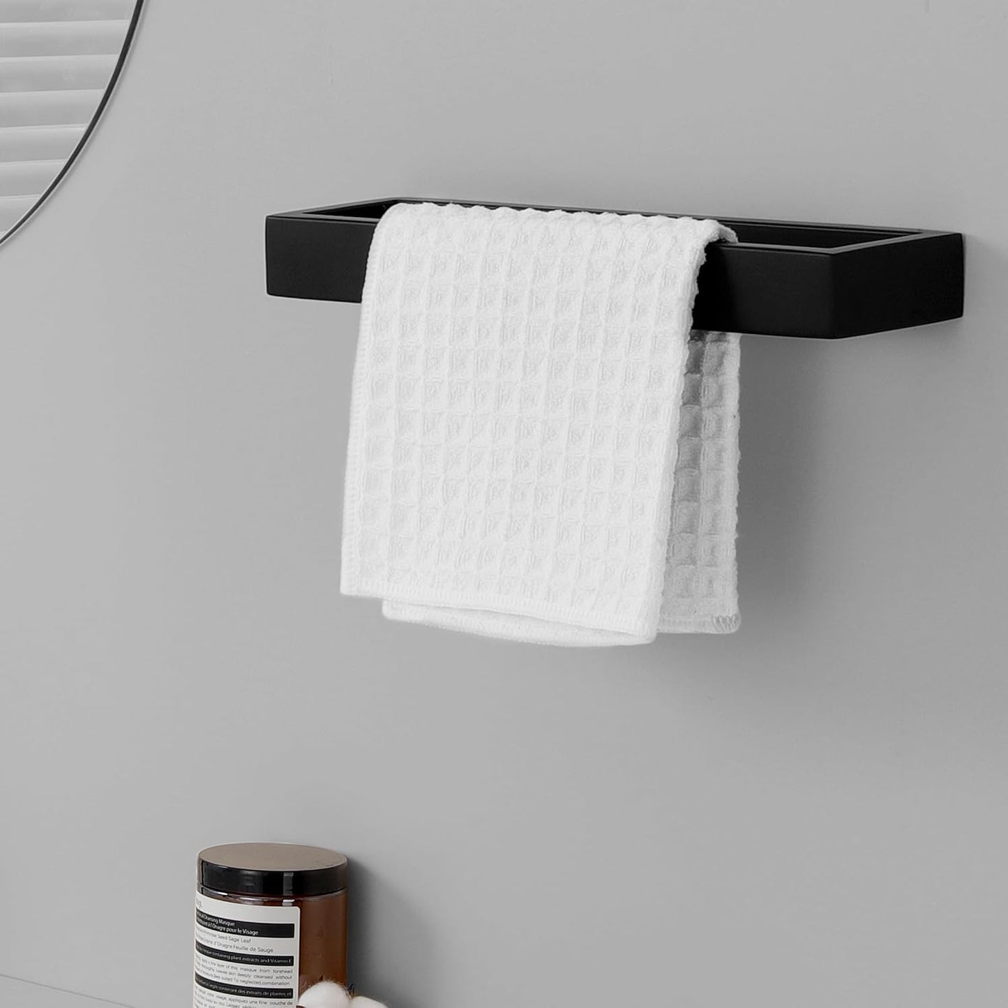 Toallero baño acero inox 10pulg negro mate