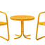 Set 3 sillas y mesa auxiliar metal retro porche mandarina