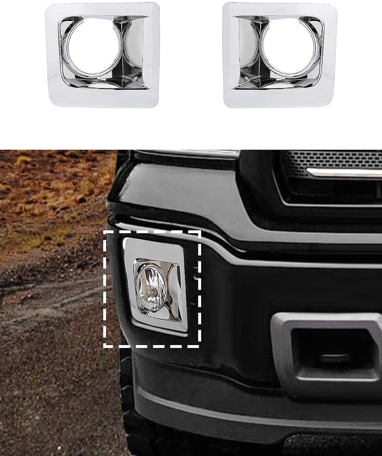 Cromo bisel antiniebla para GMC Sierra 2014-15