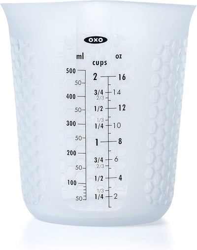 Taza medidora silicona 2 tazas Stay-Cool transparente