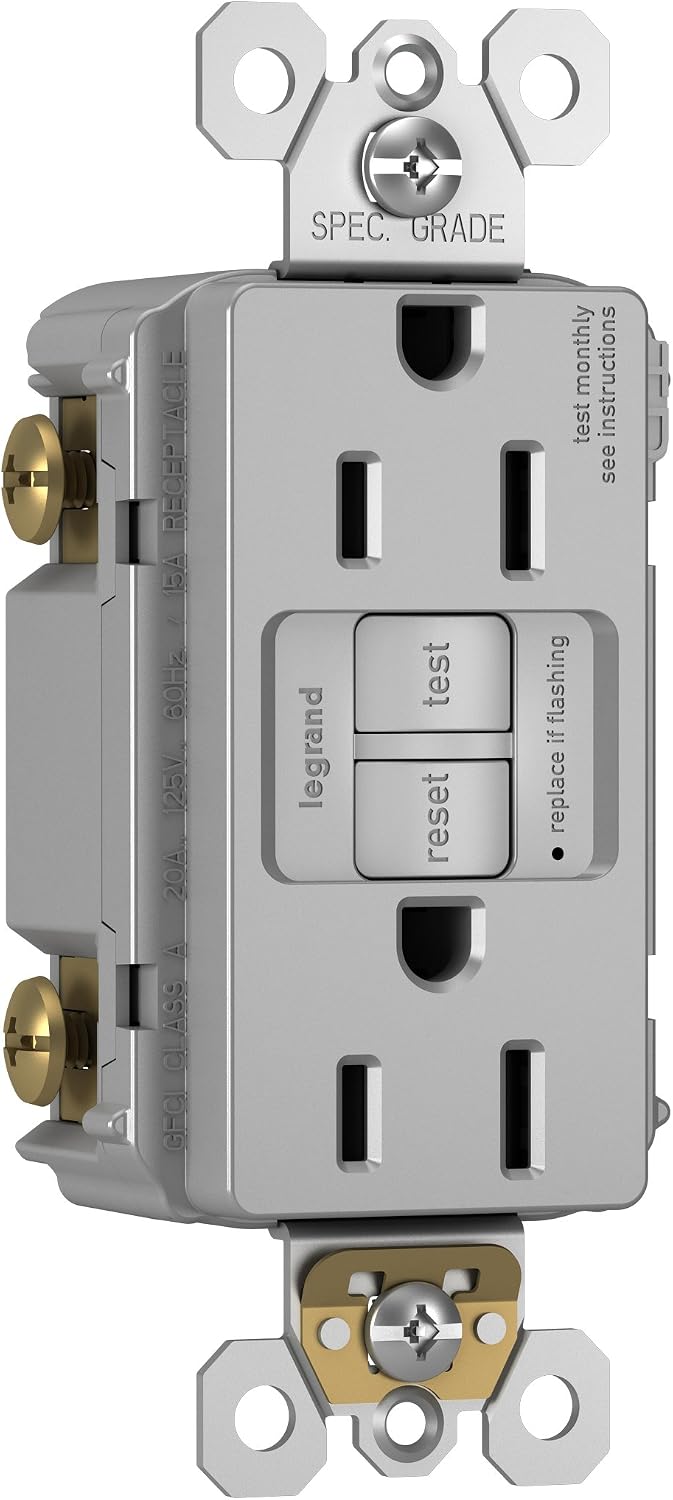 Salida GFCI Autoprueba 15 Amp Gris