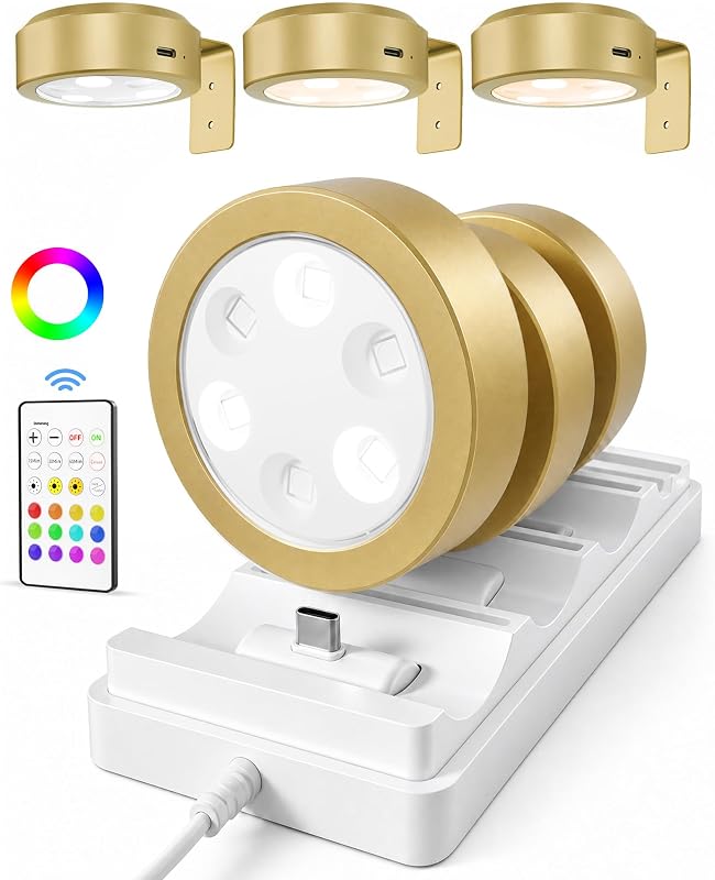 Luces magnéticas pared batería 3 temperaturas 12 RGB set 6