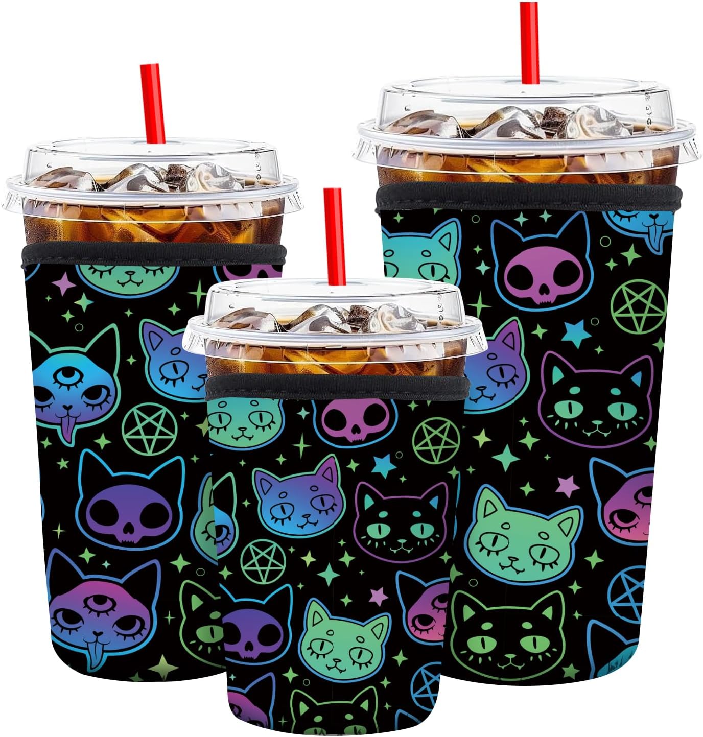 3 Pzas Fundas Neopreno Aisladas para Tazas Café Frío
