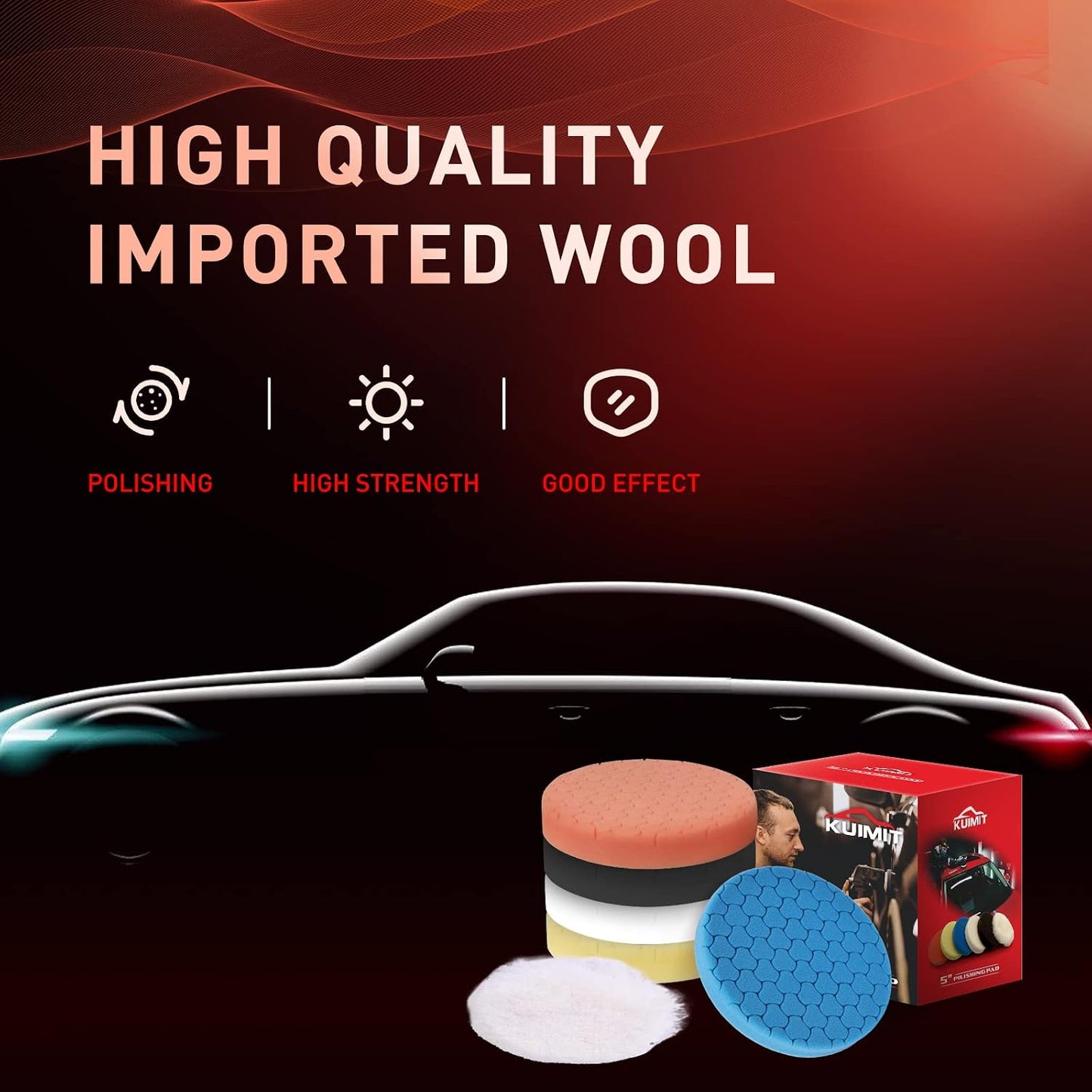 Kit almohadillas pulido 6 pulg 6 pzas para placa respaldo coche