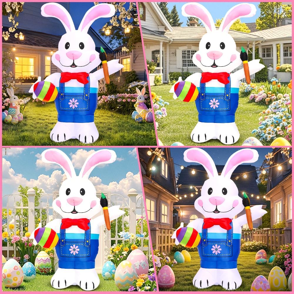 Inflable Pascua 6ft con luces LED para patio jardín