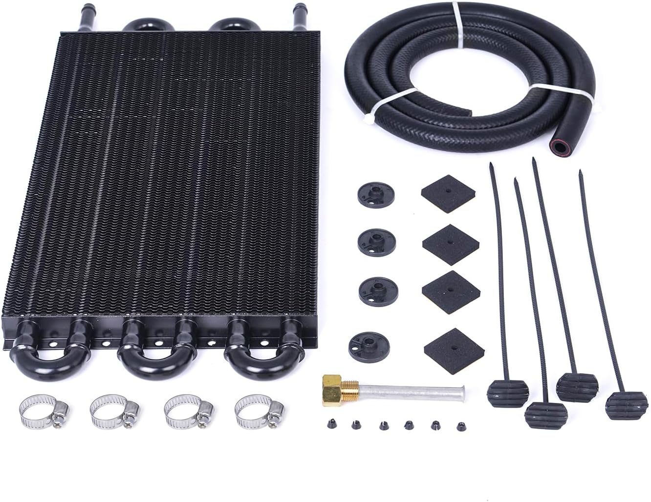 Enfriador aceite universal 5/16pulg 6 pases aluminio negro