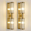 2 Luces Tocador Latón Cepillado Apliques Baño Vidrio