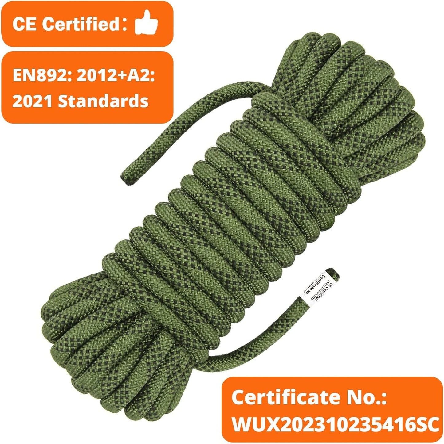 Cuerda escalada estática 0.413pulg 32-229.7pies