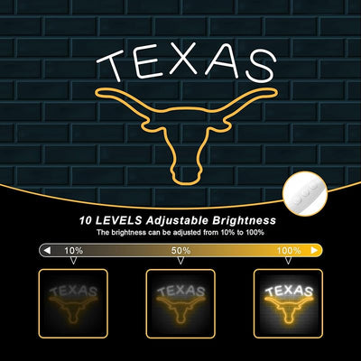 Letrero neón Longhorn colgante USB brillo ajustable