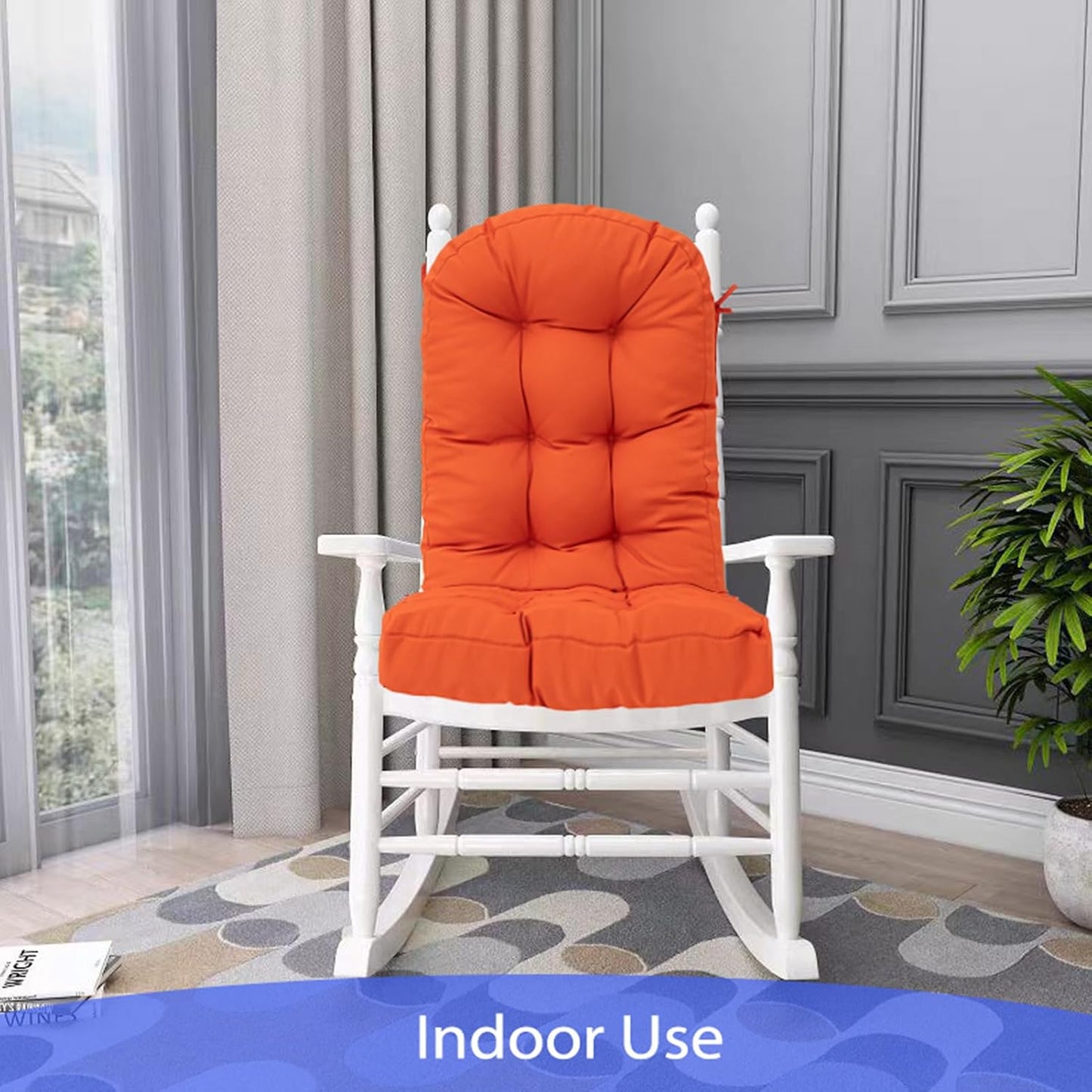 2 Pzas Cojines Silla Mecedora Exteriores 49x19pulg Naranja