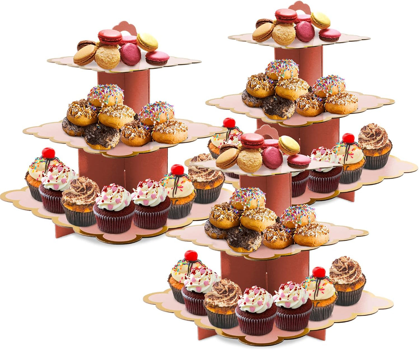 Soporte cupcakes 3 niveles para postres dulces y galletas