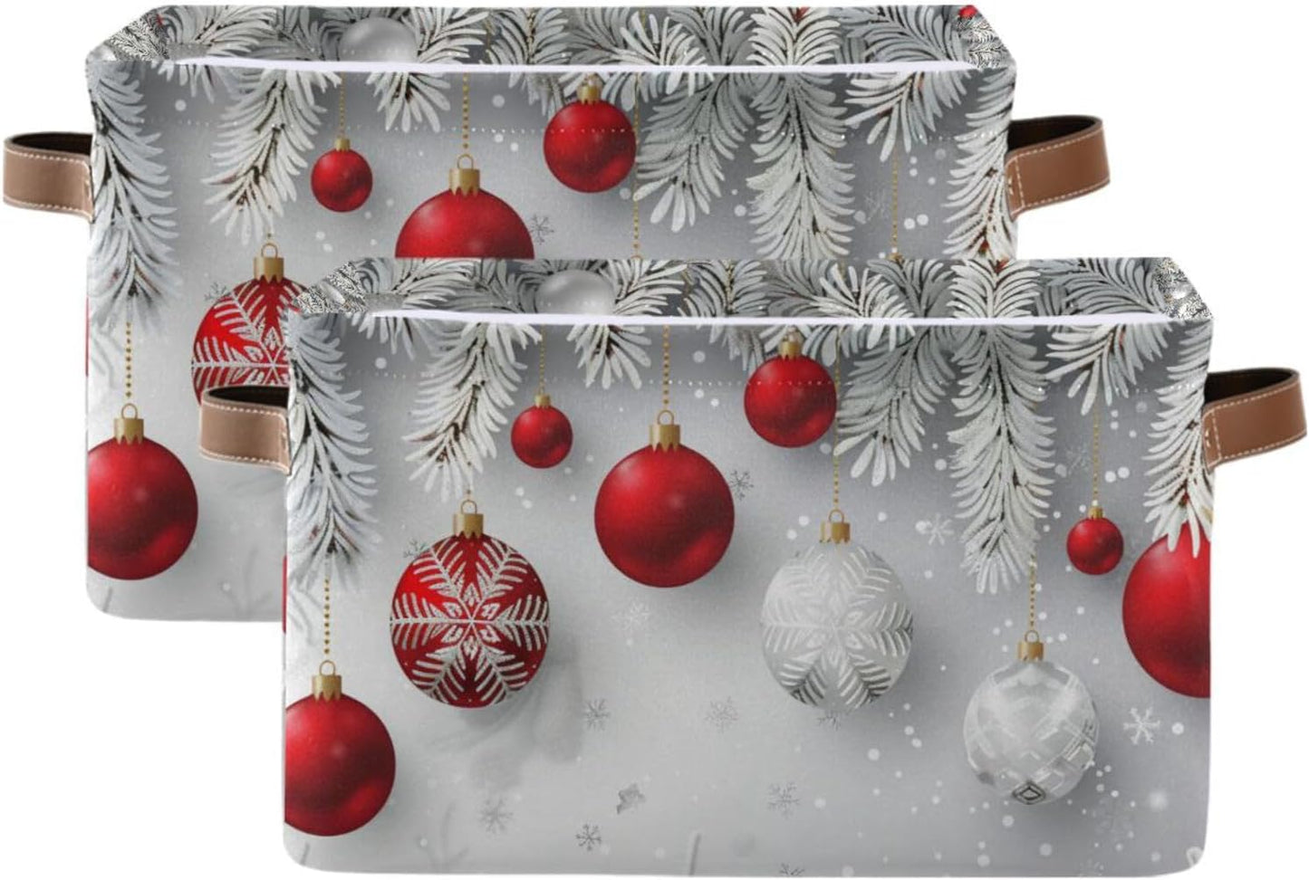Cesta Navidad copos nieve bolsa plegable para ropa