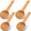 4 Cucharas Medidoras de Madera para Café y Azúcar