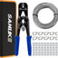Kit herramienta crimpado alambre acero inox 33pies 1/8