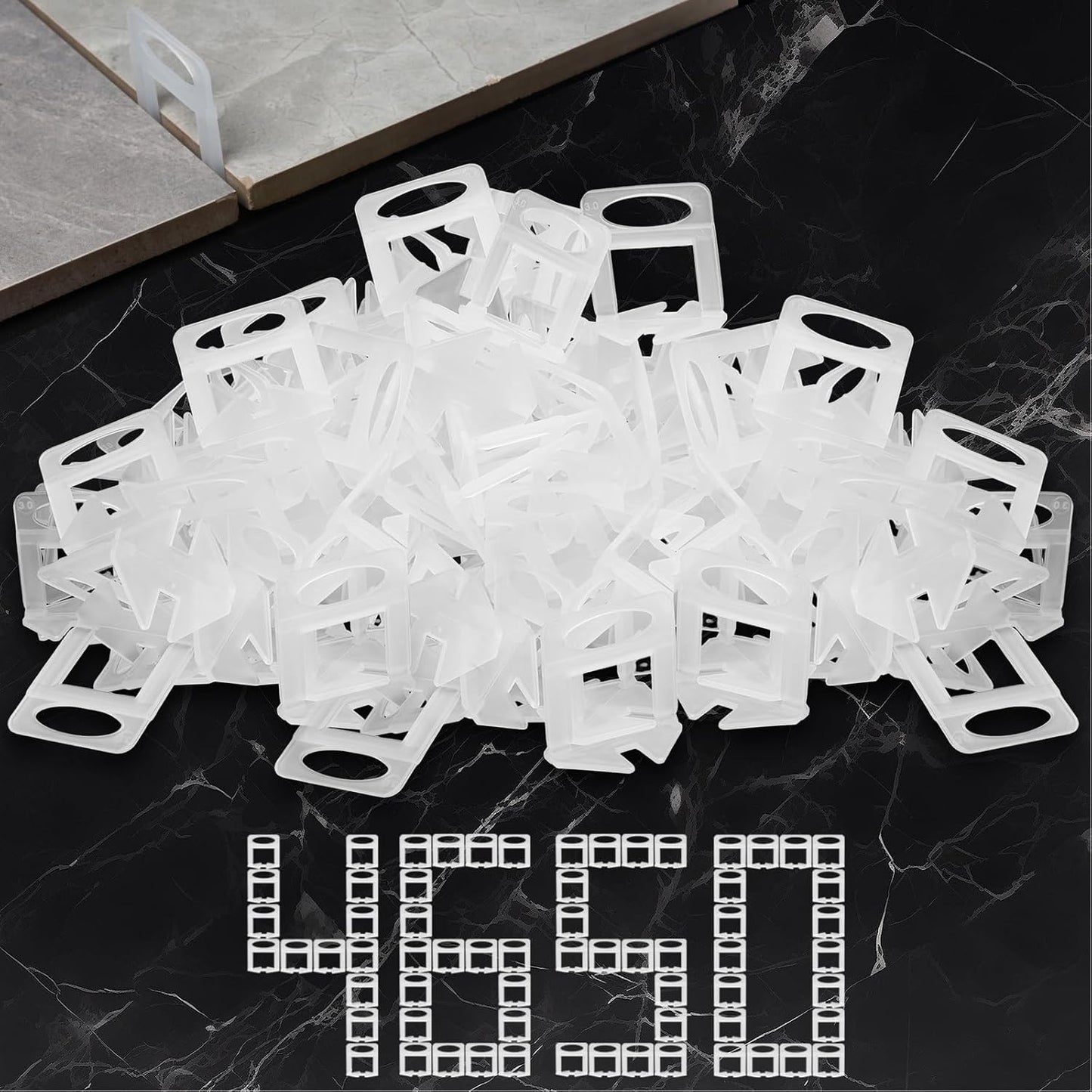 Sistema nivelación azulejos 1/8pulg separadores 4650 clips