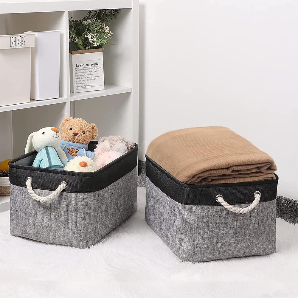Cesta tela plegable 17x14pulg set 3 contenedores organiz.