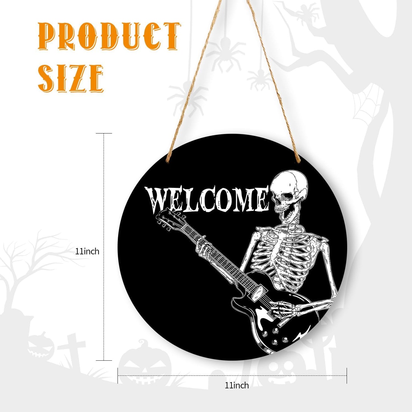 Letrero Halloween calavera madera 11" decoración pared