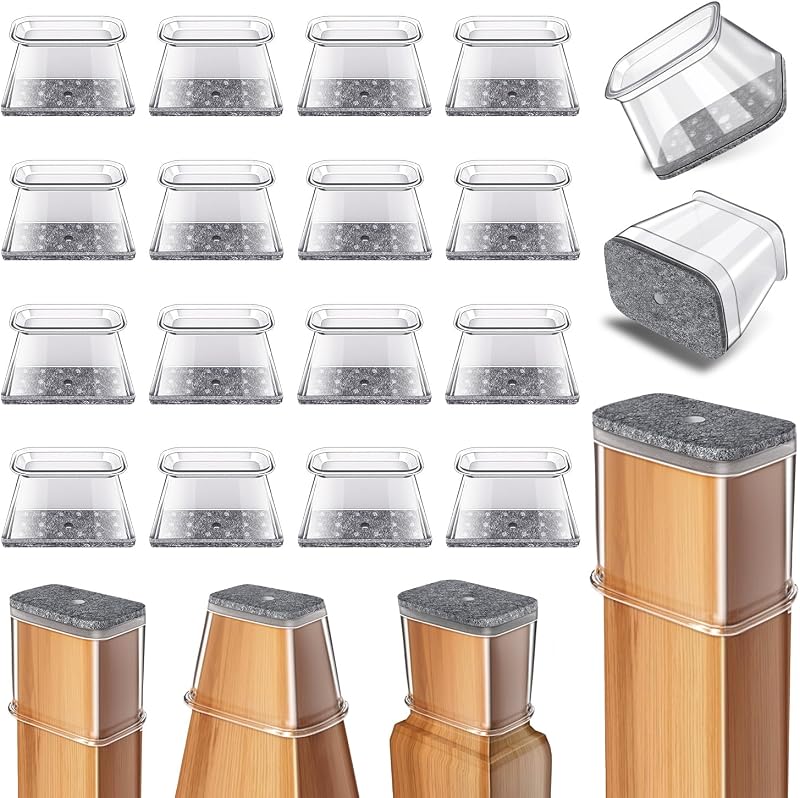 24 Protectores suelo fieltro silicona para patas muebles
