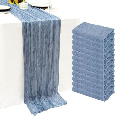 Manteles largos 10ft tela azul bodas