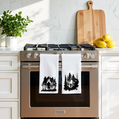 Juego de 2 toallas de cocina Bigfoot Sasquatch divertidas