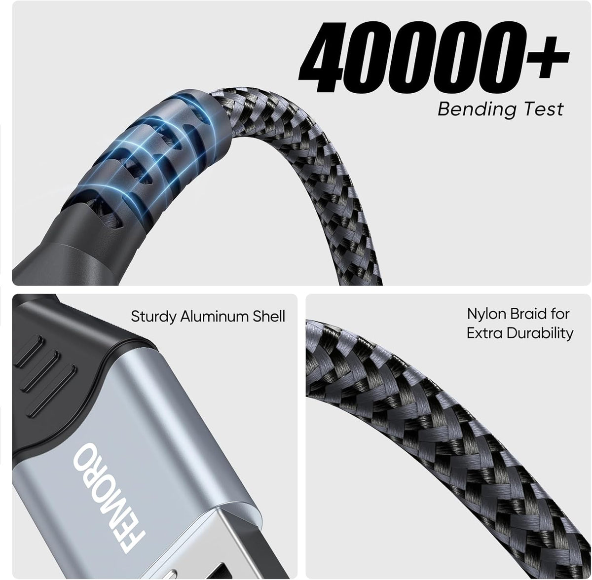 Cable USB A a MicroUSB 2.0 6ft 480Mbps 12W para Kindle Android PS4