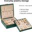 Caja joyas 2 capas con asa ganchos colgantes