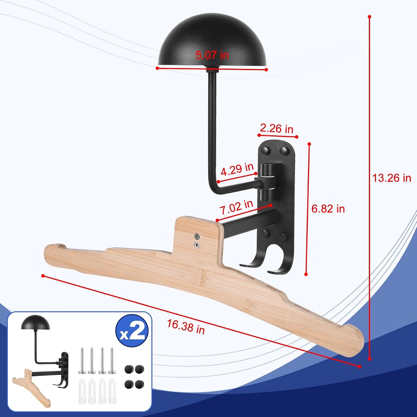 Soporte pared casco motocicleta bicicleta con ganchos