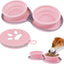 Cuencos plegables doble tazón para mascotas 25oz rosa