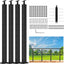 4 Postes Barandilla Cable Negro 36pulg Acero Inox T304