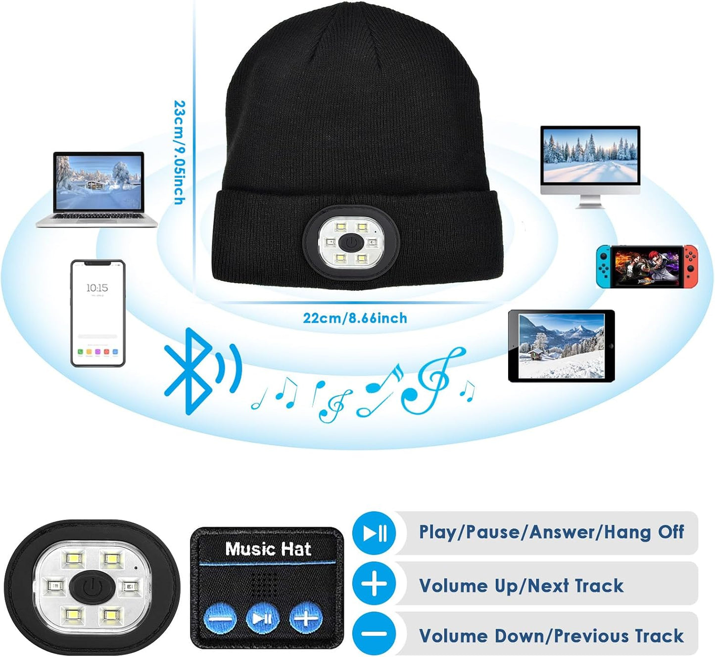 Gorro beanie con Bluetooth regalo hombres camping