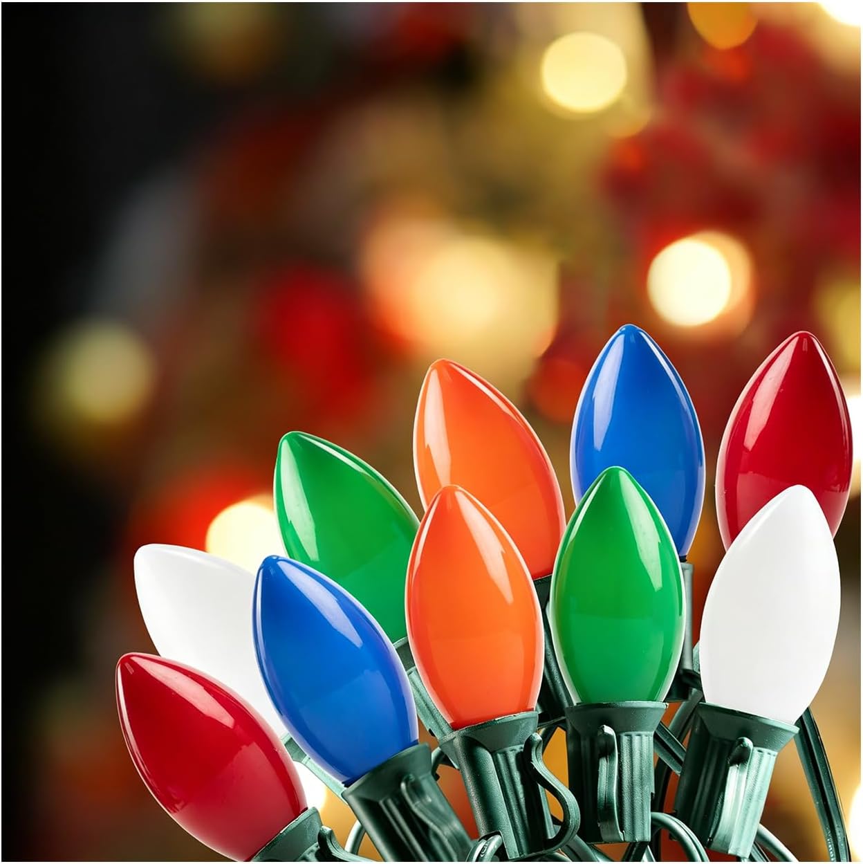 Cadena luces LED navideñas 26ft 25 bombillas 120V
