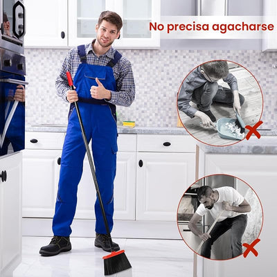 Set escoba y recogedor verticales para el hogar