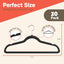 20 Perchas Terriopelo Negro Giratorio Antiderrap 11lb
