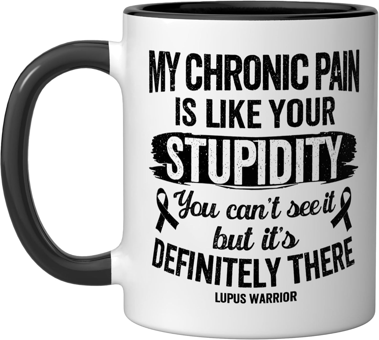 Taza Cerámica Lupus Warrior Negro/Blanco